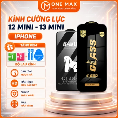 Kính cường lực iPhone 12 mini và 13 mini full màn hình cao cấp - Siêu cứng, siêu mượt, giá ưu đãi 28.400