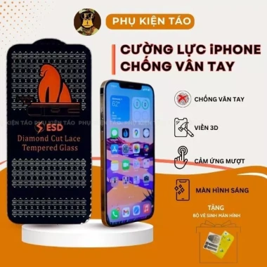 Kính Cường Lực iPhone 16 Pro Max KINGKONG CHỐNG BÁM VÂN TAY Full Màn Hình Giá Rẻ 29k