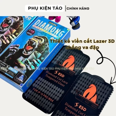 Kính Cường Lực iPhone 16 Pro Max KINGKONG CHỐNG BÁM VÂN TAY Full Màn Hình Giá Rẻ 29k