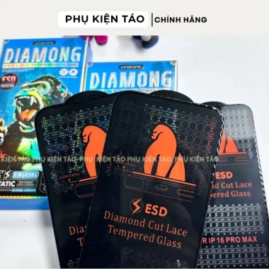 Kính Cường Lực iPhone 16 Pro Max KINGKONG CHỐNG BÁM VÂN TAY Full Màn Hình Giá Rẻ 29k