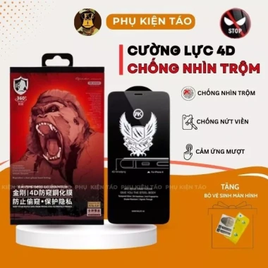 Kính Cường Lực iPhone 16 Pro Max KingKong Full Màn - Chống Nhìn Trộm, 37.500 VND