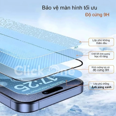 Kính cường lực iPhone 17 Pro Max/17 Air, 16 Pro, 15-11 Pro/Plus, Xs/Xr, 6-8 Plus - Giá 26.000đ