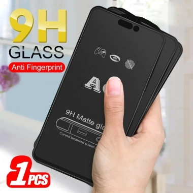 Kính cường lực iPhone 17/16/15 Pro Max - Chống vân tay, mồ hôi, AG full màn, màu nhám, giá 50.050 VND