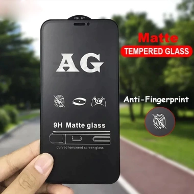Kính cường lực iPhone 17/16/15 Pro Max - Chống vân tay, mồ hôi, AG full màn, màu nhám, giá 50.050 VND