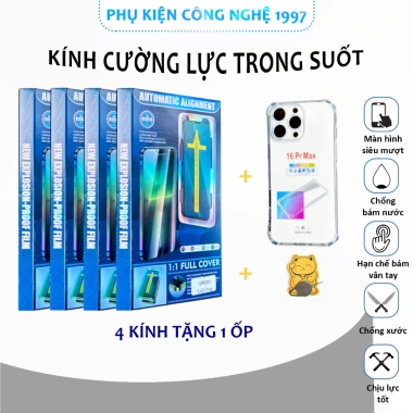 Kính cường lực iPhone 4 Kính trong suốt, tặng 1 ốp (7-16 Pro Max) chỉ 45.000 7
