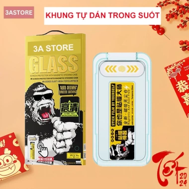 Kính cường lực iPhone 4D khung tự dán chống nhìn trộm, chống vân tay cho iPhone 13-17 Pro Max 3ASTORE