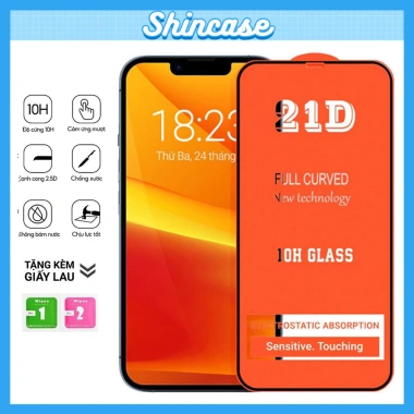 Kính Cường Lực iPhone Full Màn 21D Cao Cấp - Tương Thích Từ iPhone 6 Đến iPhone 17, Giá Chỉ 14.900đ