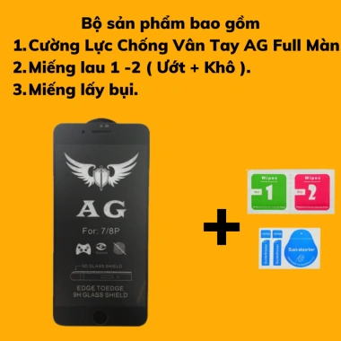 Kính Cường Lực iPhone Full Màn Đen, Chống Vân Tay, AG, KK Xanh, Vô Cực - Tương Thích 7-Xsmax-13-15-16-17 - Giá 20.250₫