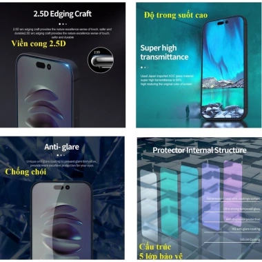 Kính Cường Lực iPhone Không Viền Đen NiLLKIN H+Pro x KiNGBON cho iPhone 12‑17 Pro/Max - Giá chỉ 120.000₫ 3