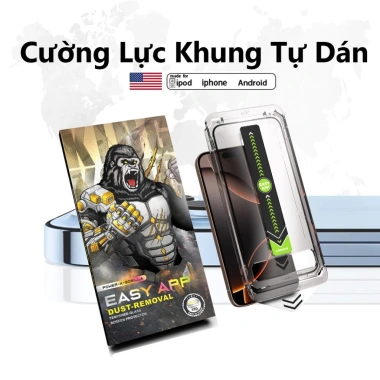 Kính cường lực iPhone khung tự dán full viền 9H Titan - chống va đập, chuẩn khung, giá 51.000đ