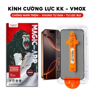 Kính Cường Lực iPhone KK VMOX Full Tự Dán, Tự Hút Bụi, Chống Nhìn Trộm cho iPhone X‑16 Pro/Max - 33.900₫