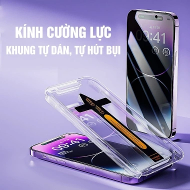 Kính Cường Lực iPhone Magic Box Full Màn Tự Dán Tự Hút Bụi Chống Nhìn Trộm X/XS/XR/11/12/13/14/15 Pro Max 16.900 VND