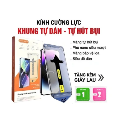 Kính Cường Lực iPhone Magic Box Full Màn Tự Dán Tự Hút Bụi Chống Nhìn Trộm X/XS/XR/11/12/13/14/15 Pro Max 16.900 VND