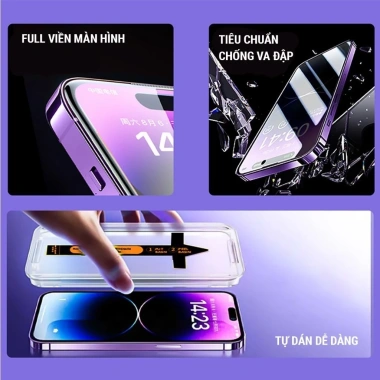 Kính Cường Lực iPhone Magic Tự Dán, Tự Hút Bụi, Chống Nhìn Trộm Full Màn - Tương Thích Tất Cả Model, 32.900đ