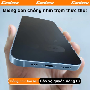 Kính Cường Lực iPhone - Miếng Dán Chống Nhìn Trộm Cho iPhone 17/16/15/14/13/12/11, 38.800₫