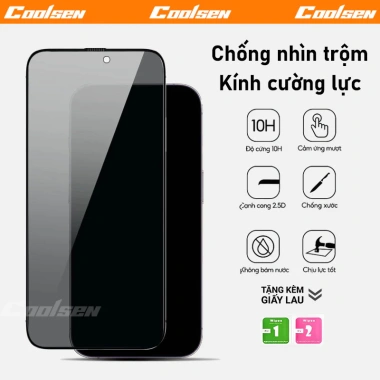 Kính Cường Lực iPhone - Miếng Dán Chống Nhìn Trộm Cho iPhone 17/16/15/14/13/12/11, 38.800₫