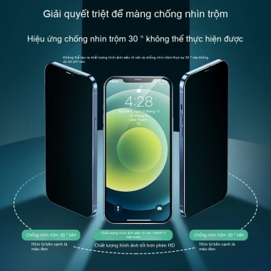 Kính Cường Lực iPhone - Miếng Dán Chống Nhìn Trộm Cho iPhone 17/16/15/14/13/12/11, 38.800₫