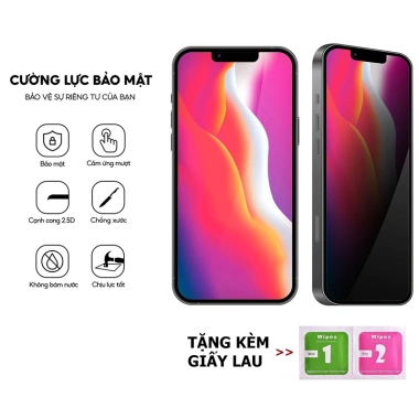 Kính cường lực iPhone PHANH CNT-01 chống nhìn trộm, hạn chế vân tay, chống xước vỡ - Giá 40.000₫