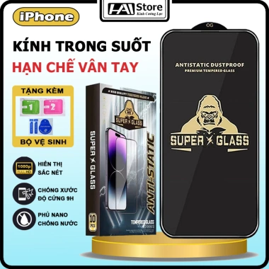 Kính Cường Lực iPhone Super Glass 6‑16 Pro Max - Bảo Vệ Toàn Diện, Giá chỉ 26.500₫