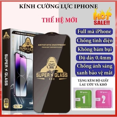 Kính Cường Lực iPhone Super Glass 6‑16 Pro Max - Bảo Vệ Toàn Diện, Giá chỉ 26.500₫