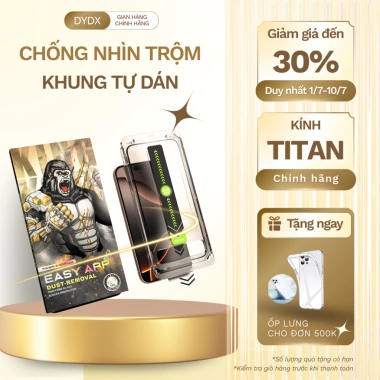 Kính cường lực iPhone TITAN khung tự dán, chống nhìn trộm, chống vỡ, không bọt khí, có màng loa, giá chỉ 70.000₫