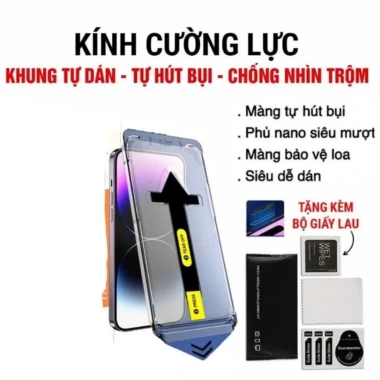 Kính cường lực iPhone tự dán lấy rút bụi, chống nhìn trộm, phù hợp iPhone 7-16 Pro Max - Giá 20.000₫ 8 Kính cường lực iPhone tự dán lấy rút bụi, chống nhìn trộm, phù hợp iPhone 7-16 Pro Max - Giá 20.000₫ 8