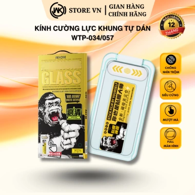 Kính Cường Lực Khung Tự Dán 034/057 cho iPhone 11-17 Max - Trong Suốt, Chống Nhìn Trộm, Dễ Dán
