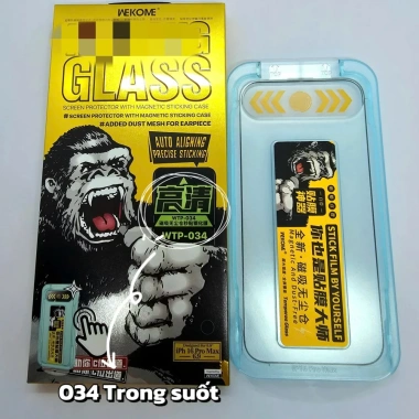 Kính Cường Lực Khung Tự Dán 034/057 cho iPhone 11-17 Max - Trong Suốt, Chống Nhìn Trộm, Dễ Dán