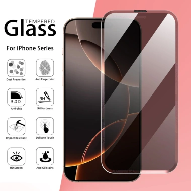 Kính Cường Lực Kim Cương HD cho iPhone 17/16/15 Pro Max, 16E Plus - Bảo Vệ Toàn Diện, Tay Cầm Chống Bụi, 106k 6