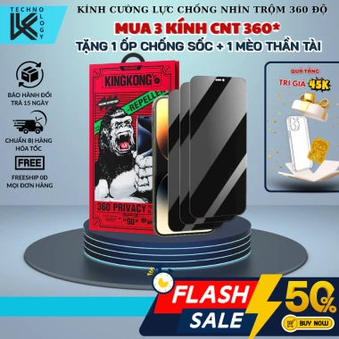 Kính Cường Lực Kingkong VMOX 4 Chiều Full Viền HD - Chống Vân Tay, Bảo Mật IP 7-16, 44.900₫