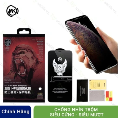 Kính cường lực KK 4D chống nhìn trộm cho iPhone 17/16/15/14/13/12/11/XS/XR/8 - Giá 20.000đ 3