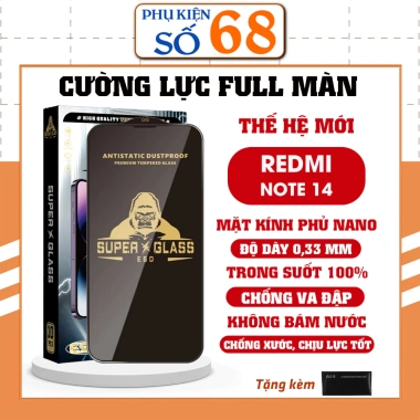 Kính cường lực KK cho Redmi Note 14 phủ nano trong suốt, cảm ứng mượt, 5.100₫