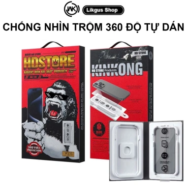 Kính cường lực KK WTP-089 360° 4 phía, chống nhìn trộm, chống vân tay, chống vỡ cho iPhone 15/16/17 Pro Max 8