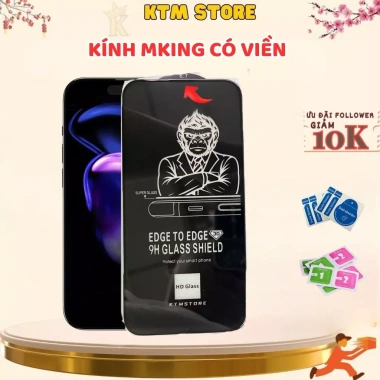 Kính cường lực MKING cho iPhone 11‑17 Pro Max, không lẹm màn hình, bảo vệ loa – chỉ 28.409₫ 3