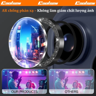Kính cường lực ống kính đính đá AR HD cho iPhone 17/16/15/14/13/12/11 Pro Max - Siêu bền, chụp nét, giá chỉ 38.500 VND 6