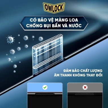 Kính Cường Lực Owlock Khung Tự Dán Trong Suốt - Lọc Bụi Tự Động, Không Lệch, Không Bụi