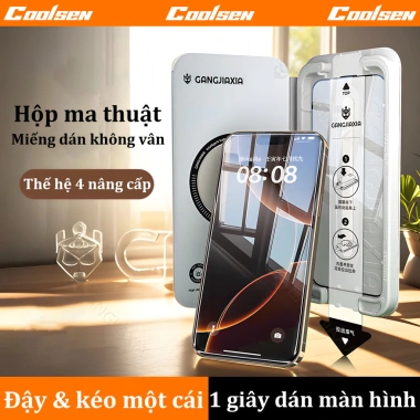 Kính cường lực thế hệ 4 dán nhanh 1 giây cho iPhone 17 16 15 14 13 12 11 Pro Max XR XS Giá 74.500 VND