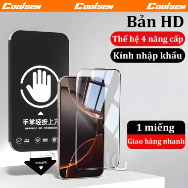 Kính cường lực thế hệ 4 dán nhanh 1 giây cho iPhone 17 16 15 14 13 12 11 Pro Max XR XS Giá 74.500 VND