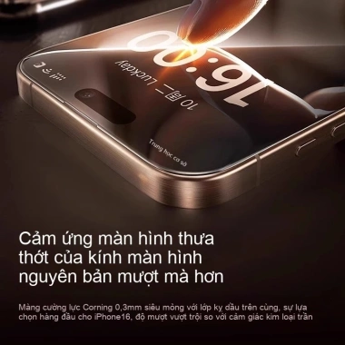 Kính cường lực trong suốt cho iPhone 17/16/15/14/13/12/11 Pro Max, 17 Air - Chống cháy nổ, rơi vỡ, không bám vân tay, giá 38.800₫