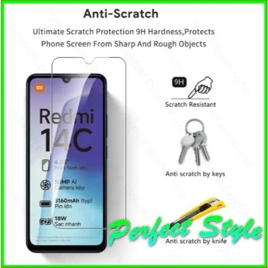 Kính Cường lực trong suốt Xiaomi Redmi 14c Redmi14c không full, không cấn màn - Giá 15.000 VND