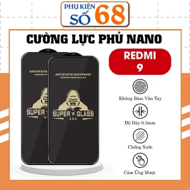 Kính cường lực Xiaomi Redmi 9, 9A, 9C, 9T bo viền chống rơi vỡ đập - Giá 27.600đ
