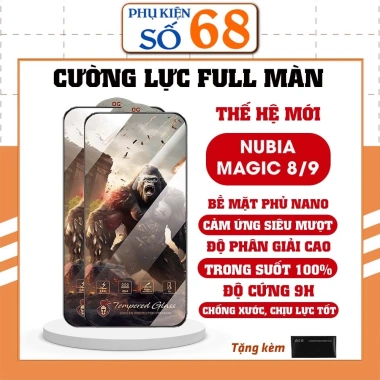 Kính cường lực ZTE Nubia Red Magic 8S/9S Pro/Pro+ phủ nano trong suốt, cảm ứng mượt