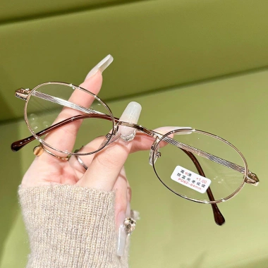 Kính đọc sách chống ánh sáng xanh dây vàng nam nữ, vàng hồng tinh tế, siêu nhẹ, từ +0 đến +400°
