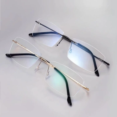 Kính đọc sách thời trang kim loại chống ánh sáng xanh cao cấp 0‑400° cho nam và nữ