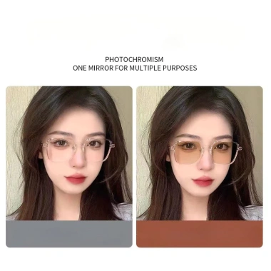 Kính đổi màu chống ánh sáng xanh gọng lớn siêu nhẹ, độ nhạy leptin, giảm mỏi mắt