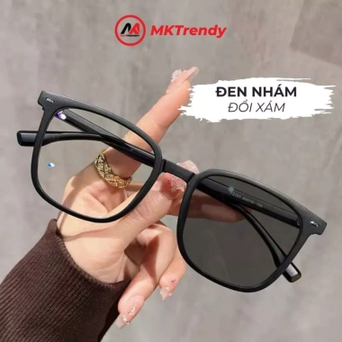 Kính đổi màu gọng vuông MKTRENDY thời trang nam nữ, nhựa cao cấp, chống ánh sáng xanh UV 138.000đ