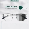 Kính đổi màu HUNO K68 2.025 Nam Nữ - Gọng vuông kim loại, thời trang, chống ánh sáng xanh, cắt cận, chỉ 199k