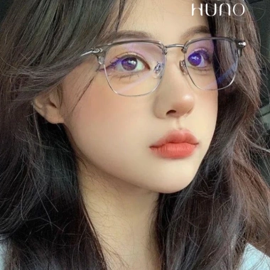 Kính đổi màu HUNO K68 2.025 Nam Nữ - Gọng vuông kim loại, thời trang, chống ánh sáng xanh, cắt cận, chỉ 199k 3
