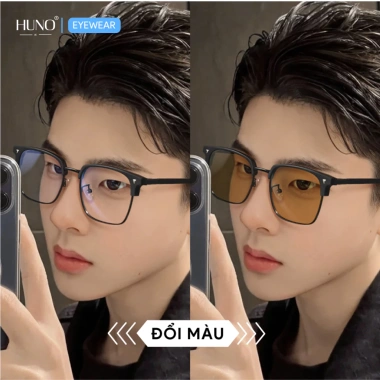 Kính đổi màu HUNO K98 nam nữ gọng vuông, chống ánh sáng xanh 2.025- Giá 209.000 VND 2