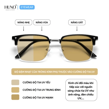 Kính đổi màu HUNO K98 nam nữ gọng vuông, chống ánh sáng xanh 2.025- Giá 209.000 VND 4